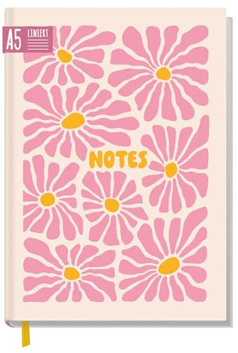 Trendstuff by Häfft® Anteckningsbok A5 linjerad Pink Flowers