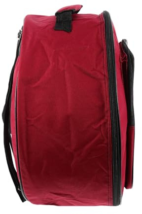 Gepolsterte Snare Drum Tasche 13 bis 14 Zoll für Außeneinsätze | Oxford Gewebe, Rot, mit Trageriemen und Zubehörfach, Passend für Auftritte im Freien