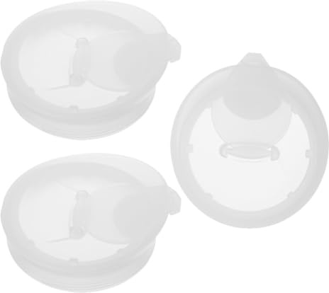 GARVALON Couvercles en Plastique Blanc Joint Étanche Lot de 3 Design Élégant et Minimaliste Anti-fuite pour Carafe en Verre pour Bureau et Usage Extérieur