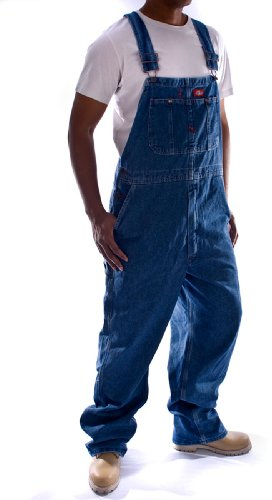Dickies Uomo, Salopette Bib in denim slavato, BLU INDACO LAVATO A PIETRA, 34W / 30L