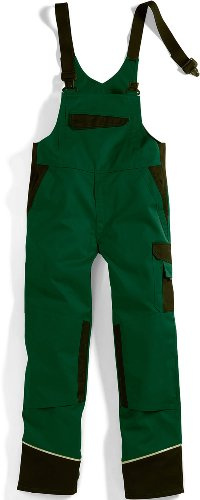 BP 1608-559-74-54n Latzhose, Stretch-Hosenträger mit Clipbefestigungen, 245,00 g/m² Stoffmischung, mittelgrün/schwarz, 54n