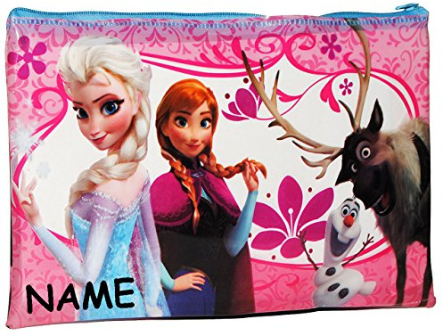 alles-meine.de GmbH 2 in 1___ Federmappe - Kosmetiktasche - die Eiskönigin - Frozen - incl. Name - Schlamper Etui Kinder/Schlampermäpchen Federtasche Schlamperrolle - Schmu..
