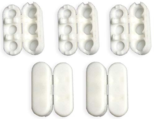 5 Stück EFIXS Kettenverbinder aus PVC - Weiss - für Kugeldurchmesser bis 4,5 mm - Nicht selbstauslösend - für Rolloketten, Perlenketten, Lamellenvorhangketten, Kugelketten oder Jalousienketten