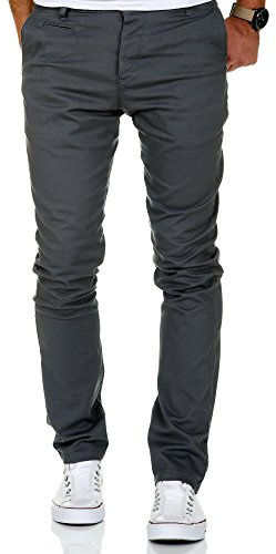 Amaci&Sons Herren Slim Fit Stretch Chino Hose Jeans 7100 Anthrazit W32/L32