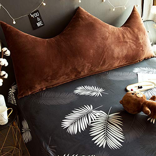 KKLTDI Tatami Bücherkissen Bett, Große Krone Bett Rückenkissen Keilkissen Sitzkissen Abnehmbarem Rückenstütze Lesekissen Für Entspannende-braun 120x80cm(47x31inch)