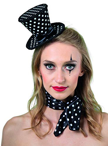 Karneval Mini-Hut schwarz-weiß gepunktet