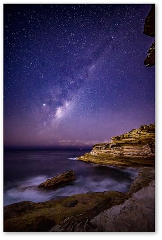 Postereck - 3649 - Tirage Voie Lactée Mer Rochers Nature Paysage – Art Mural, Astronomie, Océan - Affiche - 4:3 40,0 cm x 30,0 cm
