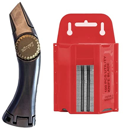 Zeluga 19-331 Fixed Blade Roofing Knife and 100 Pc. Utility Hook Blade Value Pack
