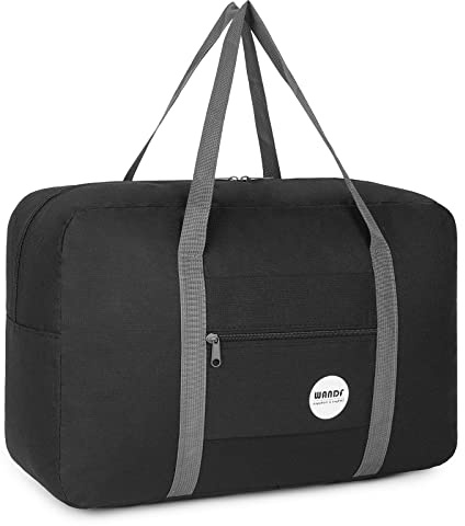 Cabin Bag 45x36x20 for Easyjet Airlines Underseat Travel Bag Holdall Bag Carry on Hand Luggage Weekend Bag for Women and Men (Black 25L)