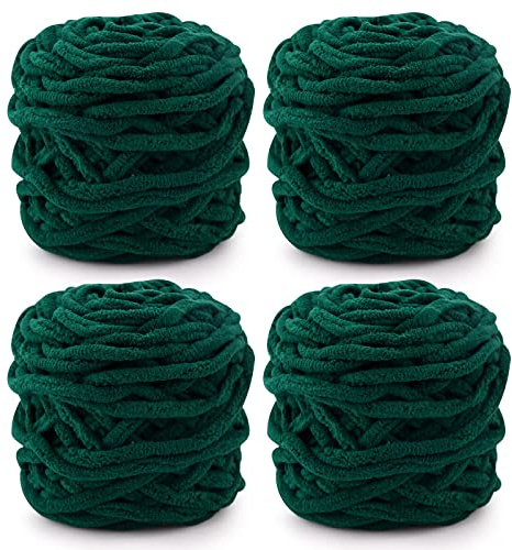 Knitting Wool Yarn 4 x 100g Multi-Colored Soft Chunky Yarn for Crochet Projects Making Plush Balls Handmade Bags Sweaters Shoes Hats Sweaters Blankets Scarves