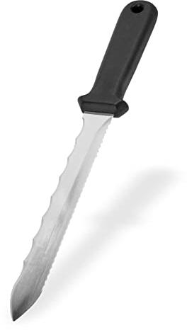 Dämmstoffmesser Klingenlänge 200mm, rostfrei, Handwerker, Wellenschliff, Sägeschliff, Messer
