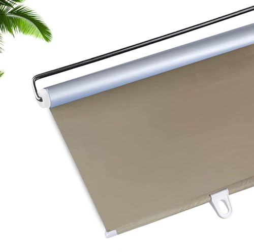 TZYYAO Verdunkelungsrollo Saugnapfvorhänge,Einziehbare Balkonrollos,Lichtfilternder Sichtschutz,Temporäre Jalousien Für Fenster,Für Schlafzimmer,Küchen,Arbeitszimmer,Gold-50x125cm(19.7x49.2in)