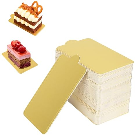 Hapivida Vassoio per Cupcake, 100 Pezzi Dorati Eleganti Vassoi da Portata in Carta, Vassoi per Dessert Vassoi Per Torta di Compleanno, Matrimonio, per Snack, Salumi, Dolci(L)