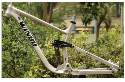 Bergab Federung Rahmen 27.5er 29er Enduro Mountainbike-Rahmen 15.5''/17''/18'' Scheibenbremse Steckachse Boost MTB-Rahmen XC/DH/FR, Mit Hinteren Stoßdämpfern (Color : Rose Silver, Size : 18'')