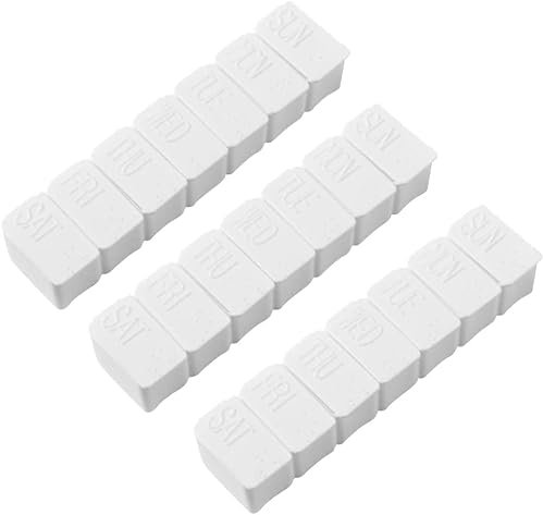 Organizzatore settimanale di pillole, Confezione da 3 portapillole 7 giorni, 7 scomparti, facile da aprire, dispenser for medicinali, pratico e resistente all'umidità for vitamine, integratori aliment