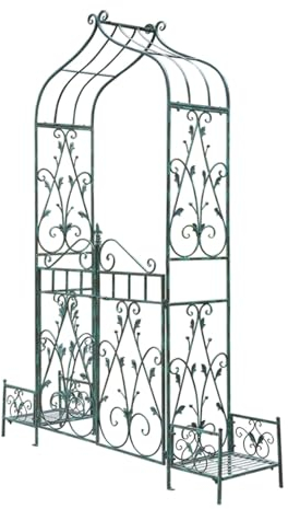 Yajuer Gartenbogen, langlebige Pergola-Laube aus Metall mit Tor, Bogenspalier für den Außenbereich für Kletterpflanzen, Hochzeit, Dekoration, Innenhof, Hinterhof, Rasen