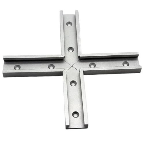 MPYJDTOI Pista en T Universal for carpintería, Conector en Forma de Cruz con Ranura en T, guía de riel, Sierra Circular, Accesorios de Sierra de Mesa abatible, 8 Uds.(200mm-silver)