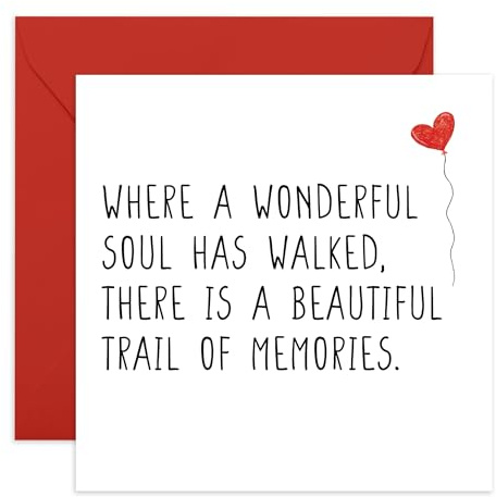 Central 23 Biglietto Sorry For Your Loss Card – Beautiful Trail Of Memories – Biglietto di condoglianze per i propri cari – Biglietti di condoglianze Thinking Of You – Scusa, lutto, con adesivi