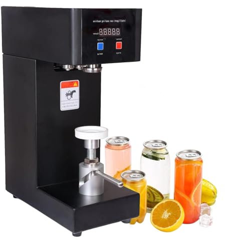 5pcs/Min Automatic Cup Sealer Machine, Electric Can Sealer Seamer Can Closing Machine, Tin Can Seaming Closing Capping Machine, with Counter & Display,Black-110V