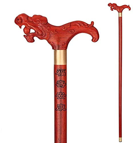 KLOVVER Canne de Marche en Bois pour Personnes âgées, béquilles en séquoia, poignée en Bois Massif antidérapante