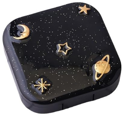 Siliget Contact Lens Cases, Contact Lens Holder with Mirror, Portable Eye Contacts Mini Case Container Set with L and R Caps for Home Travel