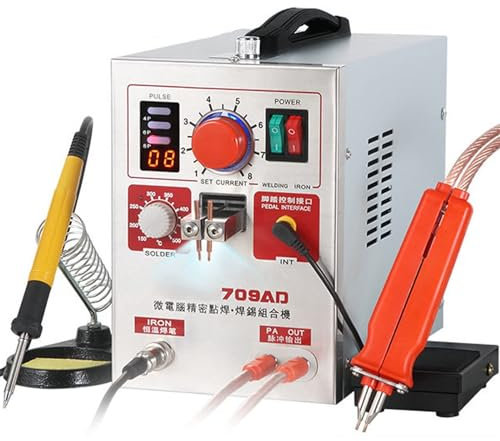 Saldatrice a Punti a impulsi Portatile, saldatrice per batterie a Strisce di Nichel da 0,3 mm, Stazione di Saldatura Portatile per batterie al Litio 18650 14500