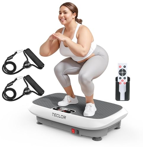 Teclor Premium Vibration Plate Exercise Machine for Lymphatic Drainage, Weight Loss, Whole Body Workout Power Vibration Plate, Shake Plate,Home Gym Fitness Equipment,White