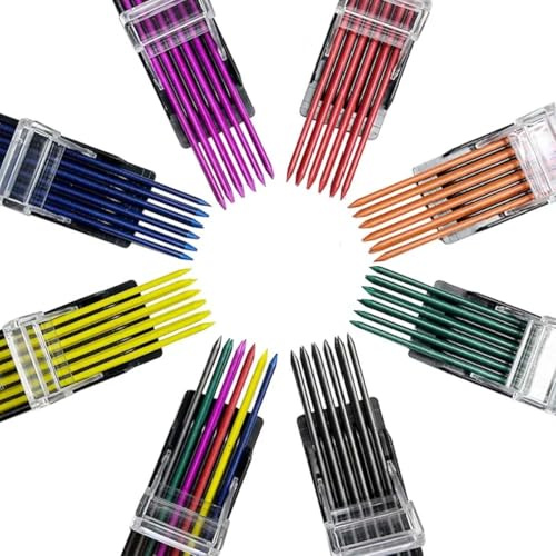 MROOFUL 12 st/låda 2,0 mm färg mekanisk penna påfyllning bly konst skiss ritning färgglad bly raderbar skola färg penna brevpapper (8-färgs blandning och matchning)