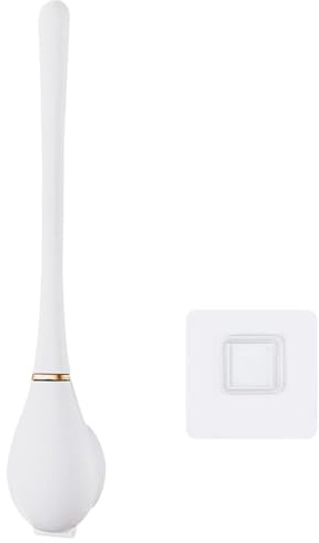 Scopino e Supporto per Toilette in Silicone, Set di Spazzola con Base e Adesivo per WC da Parete, Scopettino per Bagno di Casa