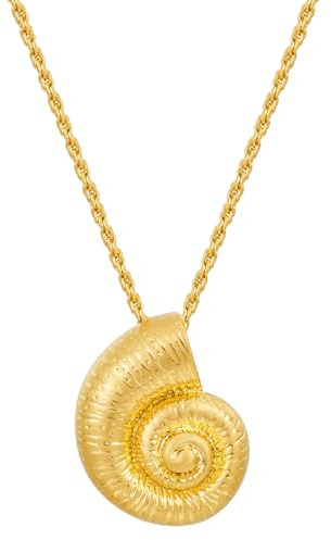 YUYWWAN Collar de Concha de Oro para Mujer, Verano Conchas Collares, Necklace de Concha de Mar Para Niñas,Collar de Caracola Colgante para Aniversario Cumpleaños San Valentín(Oro A)