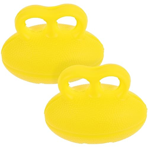 2 Stück Fingergriffbälle aus Latex für Handtraining und Entspannung | Gelb, Tragbar für Draußen und Studium, zur Muskelentspannung bei Handstress,
