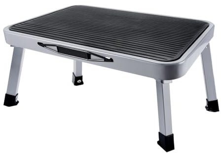 JF HOME BLISS Portable Folding Step, Anti Slip Fold up Stool Caravan Steps Can Support up to 150 Kg, for Kitchen, Bathroom, Rv, Camping, Office, Living Room