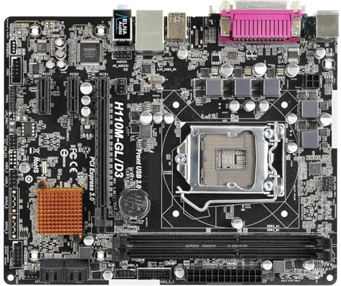 scheda madre Fit For ASROCK H110M-GL/D3 LGA 1151 Intel H110 supporta i7-6700 6400 7100 7400 7700 7600 CPU Micro ATX DDR3 32 GB M.2