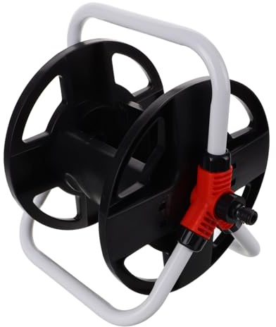 Toyvian Freestanding Garden Hose Reel Wall Mount Holder Air Hose Reel Storage Rack for Water Organizer Storage Shelf