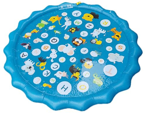Large Round Sprinkler And Water Play Mat, Splash Pad 68/170CM Water Sprinkler for Kid, Water Sprinkler For Kids Children Water Play Toy Outdoor Splash Play Mat Paddling Pools For/Summer/Garden