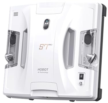 SMARTBOT HOBOT-S7 PRO Robot Limpiacristales Automático con Doble Mopa Motorizada, Pulverizador Doble, Control App y Voz, Limpieza potente para Cristales interiores y exteriores, Mamparas y Barandillas