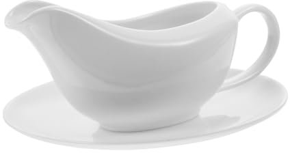 POPETPOP Salsiera in Ceramica Bianca Manico Per Salsa Di Pomodoro e Condimento Ciotola Per Salsa Di Soia e Condimento Per Cucina Feste All'aperto Duratura e Sicura