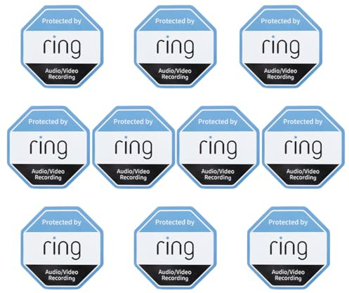 Durlo 10Pcs CCTV Doorbell Camera Sticker PVC Waterproof Ring Security Stickers for Wall Window​