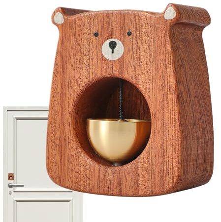 Hogvinnatil Sonnette en Bois - Adorable Statuette de Sonnette en Bois pour Chambre avec Son Clair - Décoration de Maison pour et Adolescents