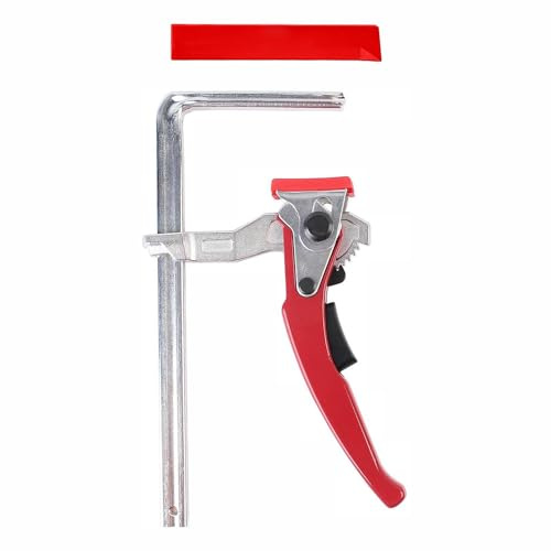 Ratschen-Tischklemme, Führungsschienenklemmen mit rutschfesten Pads, F-Klemmen mit 200 mm Spannweite und 60 mm Spannhals für Schneiden, Schleifen und Hobeln