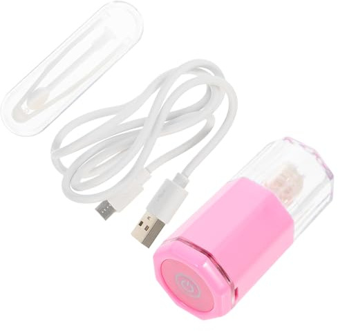Pulitore Elettrico per Lenti Rosa Abs Cavo Usb, Set Creativo | Rotazione Automatica, Rimozione Impurità Proteiche, Reazione Elettrolitica Biologica, Portatile per Ufficio