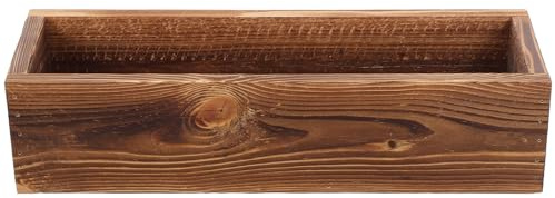 Operitacx Wood Planter Box Brown Retro Style with Great Texture Wooden Window Box Planters Outdoor for Succulents and Small Plants Safe Outdoor Wood Container for Balcony and Garden