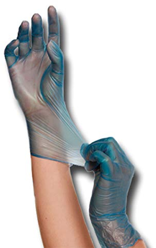 Premium-Vinyl-Handschuh, Top-Einweghandschuhe, Einmal-Vinylhandschuhe, reißfest, Farbe:blau, Größe:L