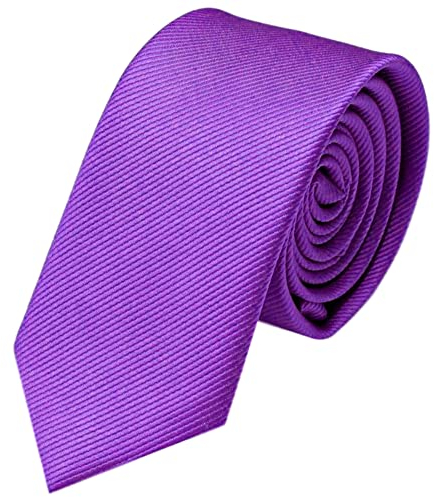 GASSANI Rayas Corbata 8cm Rips, Color sólido Rayas Finas, Costillas Corbata Traje de Hombre Corbata Traje de Bragas 19 Moda Uni Colores, Flieder-Violett Lila Blau-Violett, M
