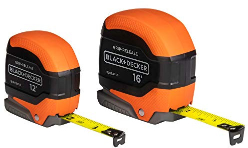 beyond Black + Decker BDHT36736AP Maßband-Set, Griffentriegelung, selbstschließend, 3,6 m und 4,8 m, 2 Stück