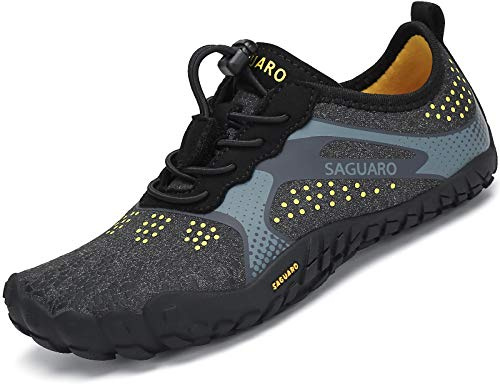 SAGUARO Barfotaskor barfota sneakers flickor andningsbara minimalistiska sneakers, 24–36 EU, svart, 34 EU