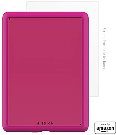 Made for Amazon, Clear Case in Raspberry with Screen Protector for Kindle Paperwhite & Kindle Paperwhite Signature Edition.