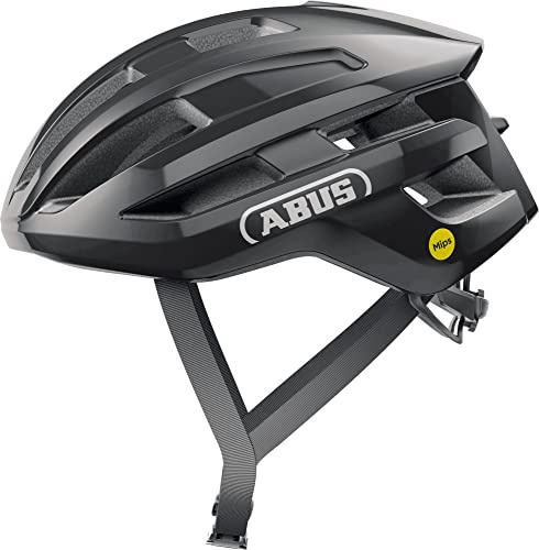 ABUS PowerDome MIPS Adult Bike Helmet - Bicycle Safety Certified for Road & Gravel, Aerodynamic Profile, Men & Women (Black, Large)
