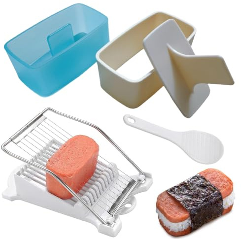Musubi-Formen für Spam, 4 Stück, Musubi-Form-Set, Spamschneider, Musubi-Presse, Sushi, Reis, Onigiri-Form-Set, Eierschneider für Mittagessen, Fleisch, Hot Dog, Käse, Erdbeere, Mittagessen, Bento, 4