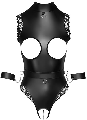 Cottelli Bondage Damen Ouvert Body, Schwarz, S